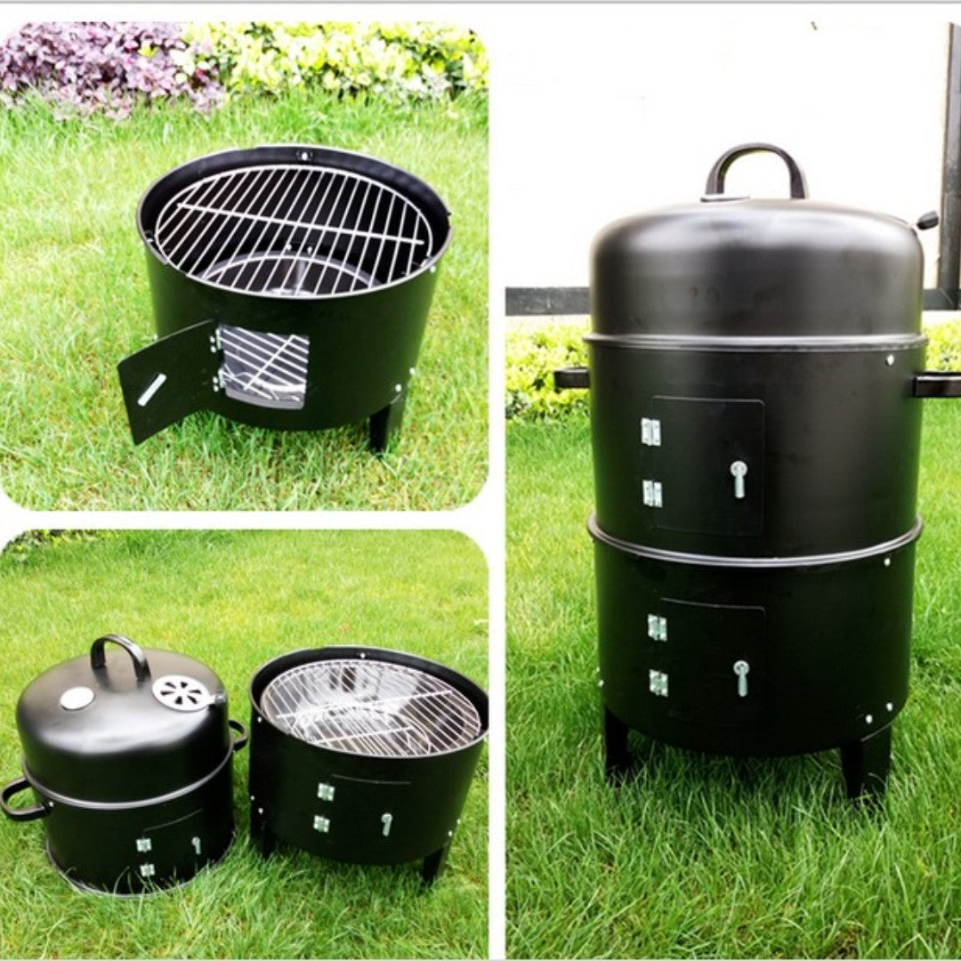 Ahumador Barril Vertical 3-en-1 40×72 cm – SmokeTower