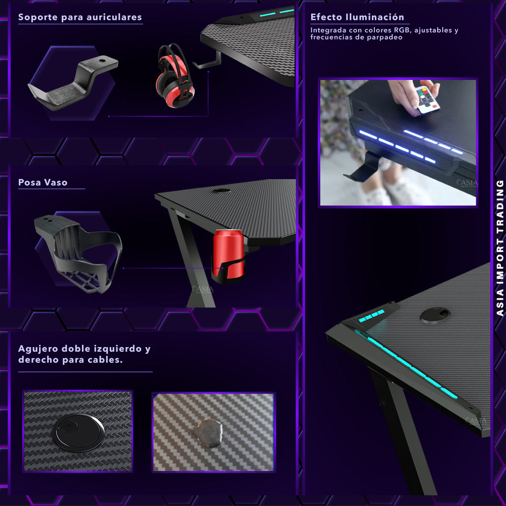 Escritorio Gamer RGB Pro 120 cm