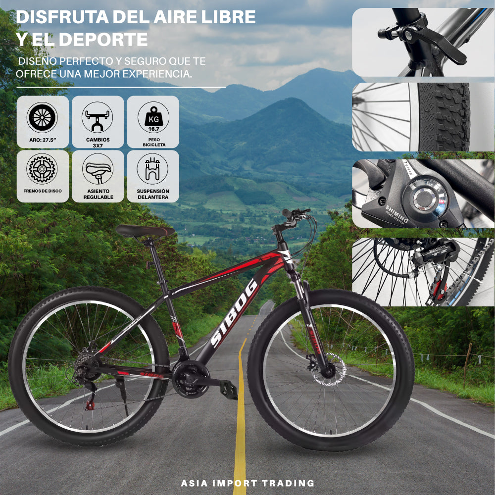 Bicicleta Mountain Bike Aluminio Aro 27,5 Roja