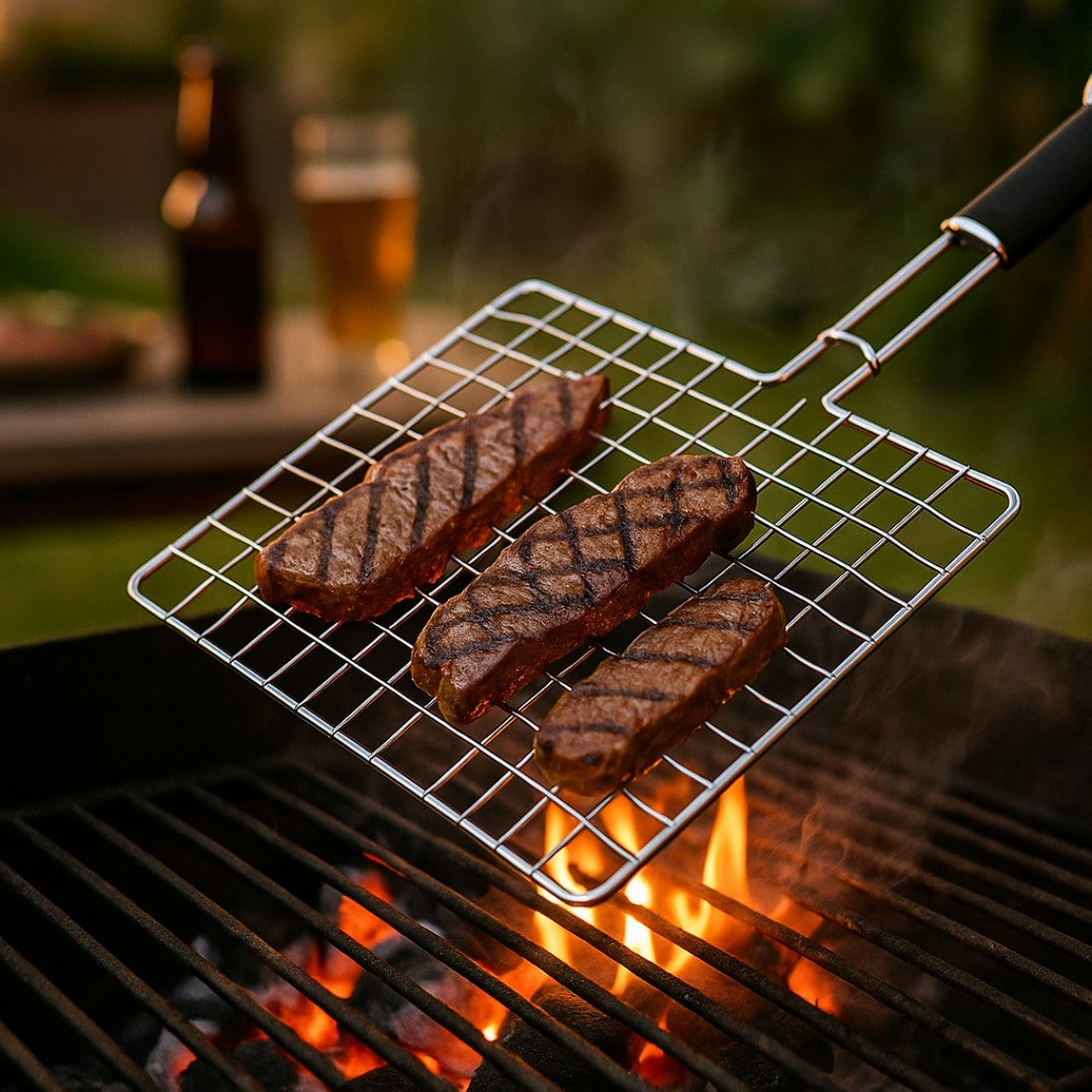 Rejilla Parrillera Flip-Grill Pro con mango antideslizante