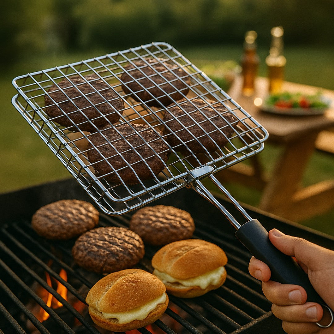 Rejilla Parrillera Flip-Grill Pro con mango antideslizante