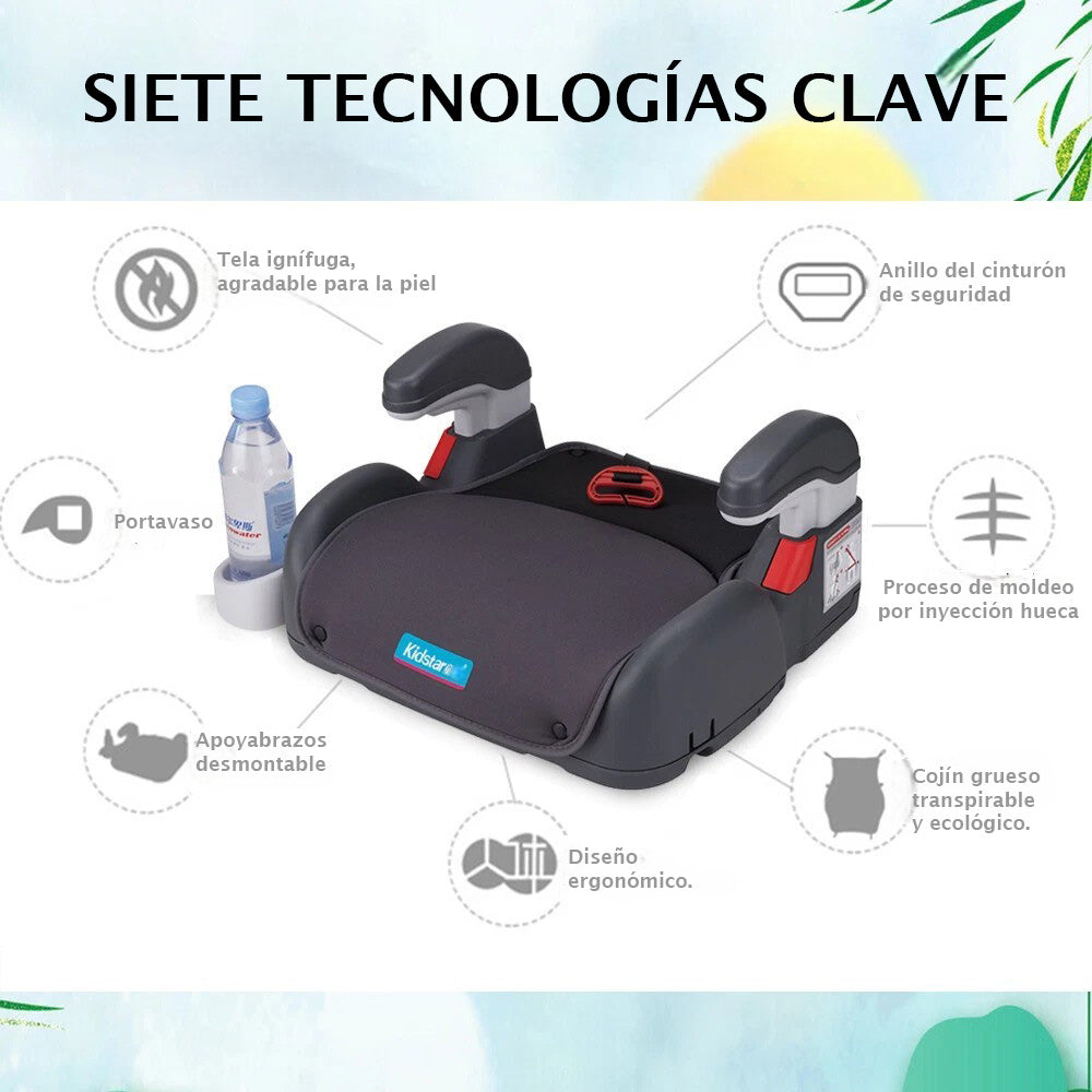 Alzador de Auto Kidstar Booster Azul con Portavasos | 22–36 kg (5–12 años)