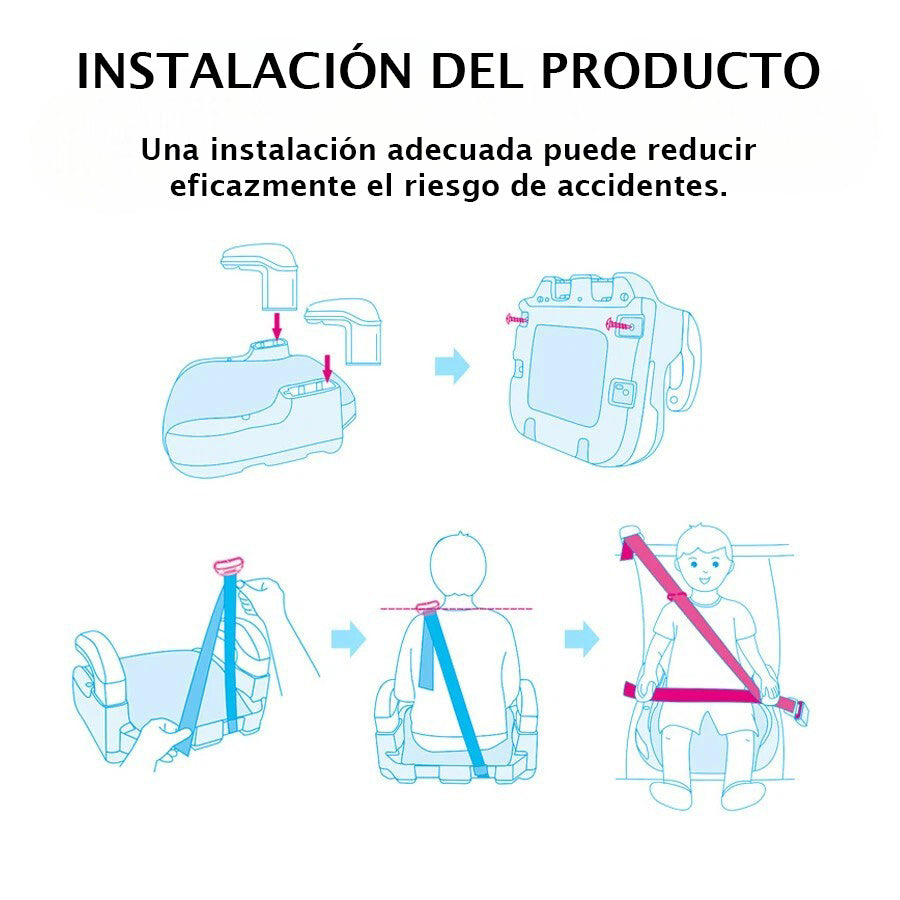 Alzador de Auto Kidstar Booster Azul con Portavasos | 22–36 kg (5–12 años)