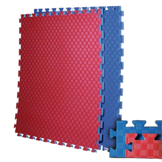 Tatami EVA Reversible 1×1 m (40 mm) – Ultra Impacto Azul/Rojo