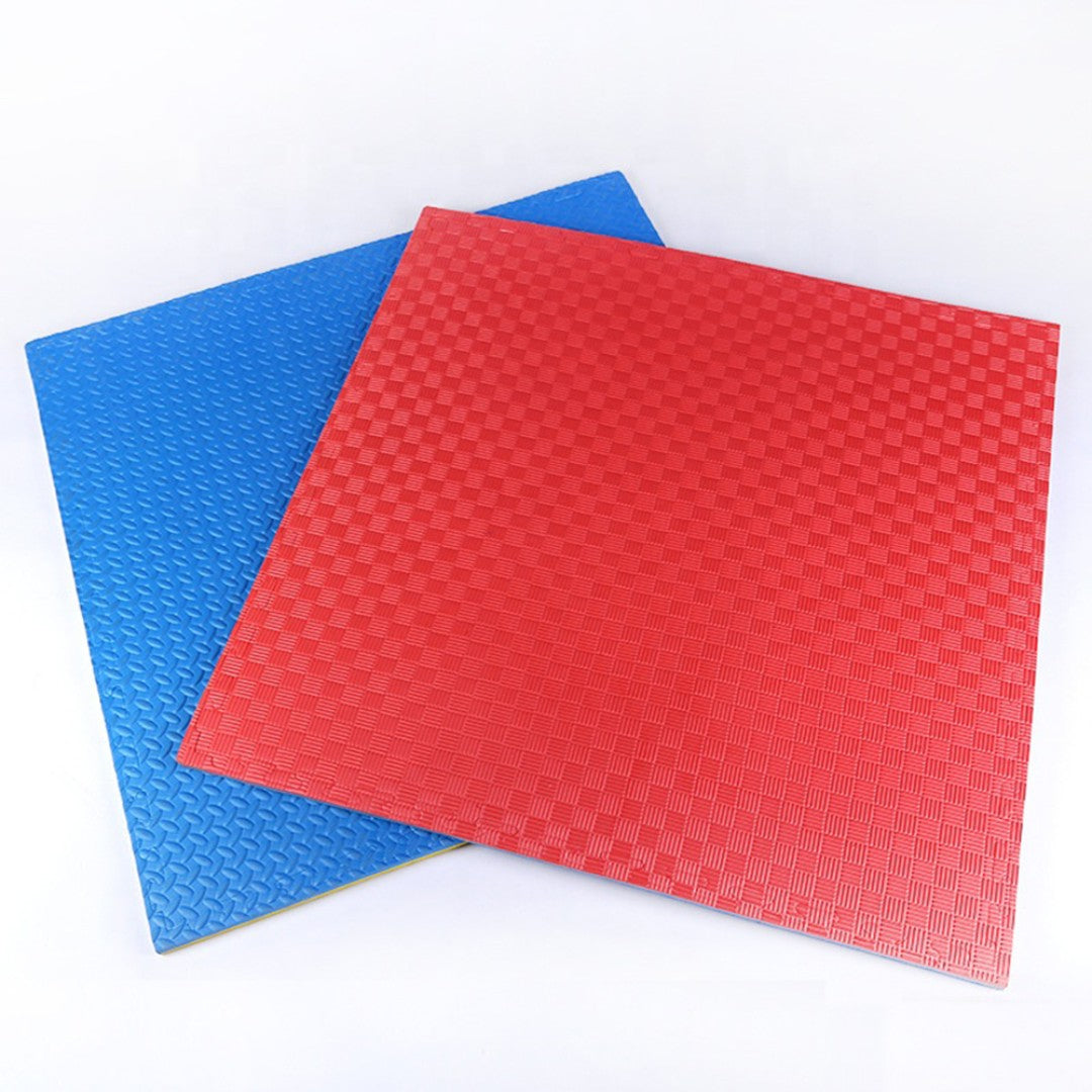 Tatami EVA Reversible 1×1 m (40 mm) – Ultra Impacto Azul/Rojo