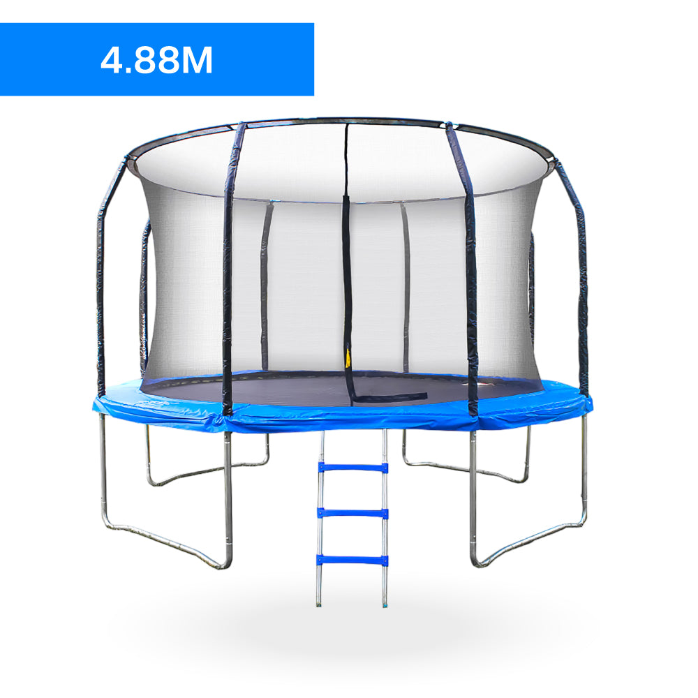 Cama Elastica con malla y Escalera 4.88mt 16Ft Azul