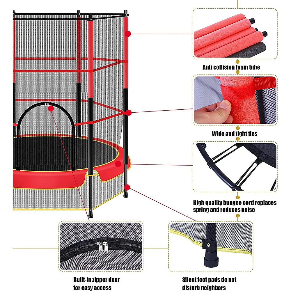 Cama Elastica Para Niños con Red 140 cms PWRFitness