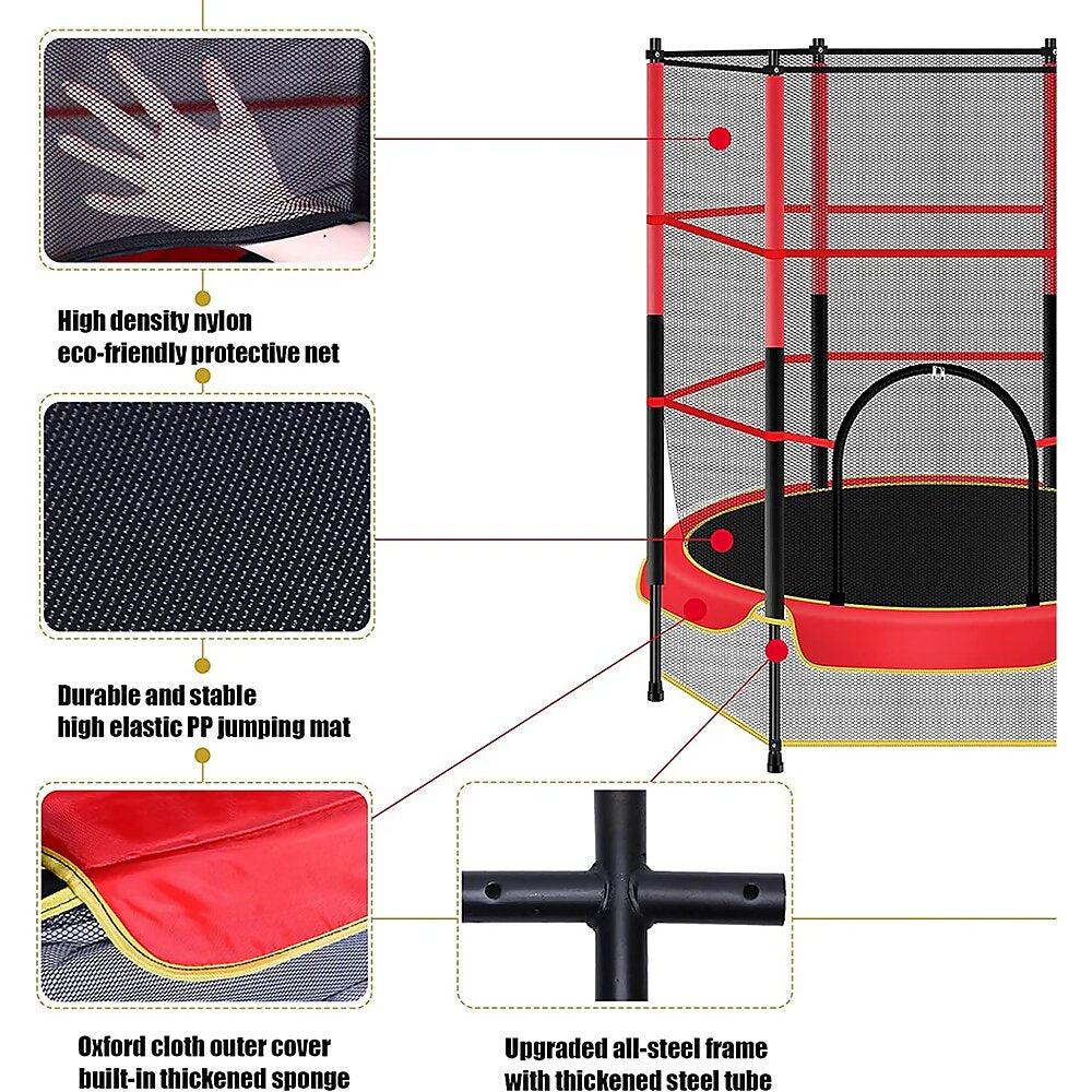 Cama Elastica Para Niños con Red 140 cms PWRFitness