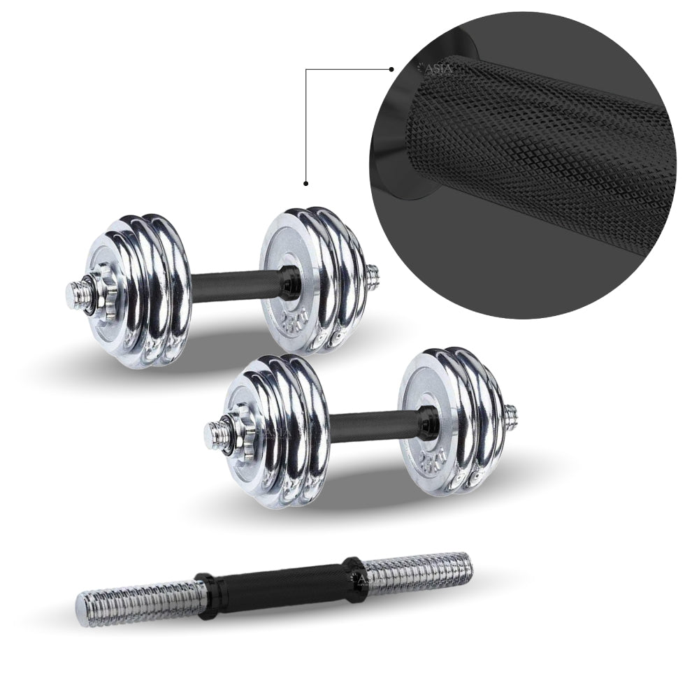 Set de Mancuernas Cromadas 20KG