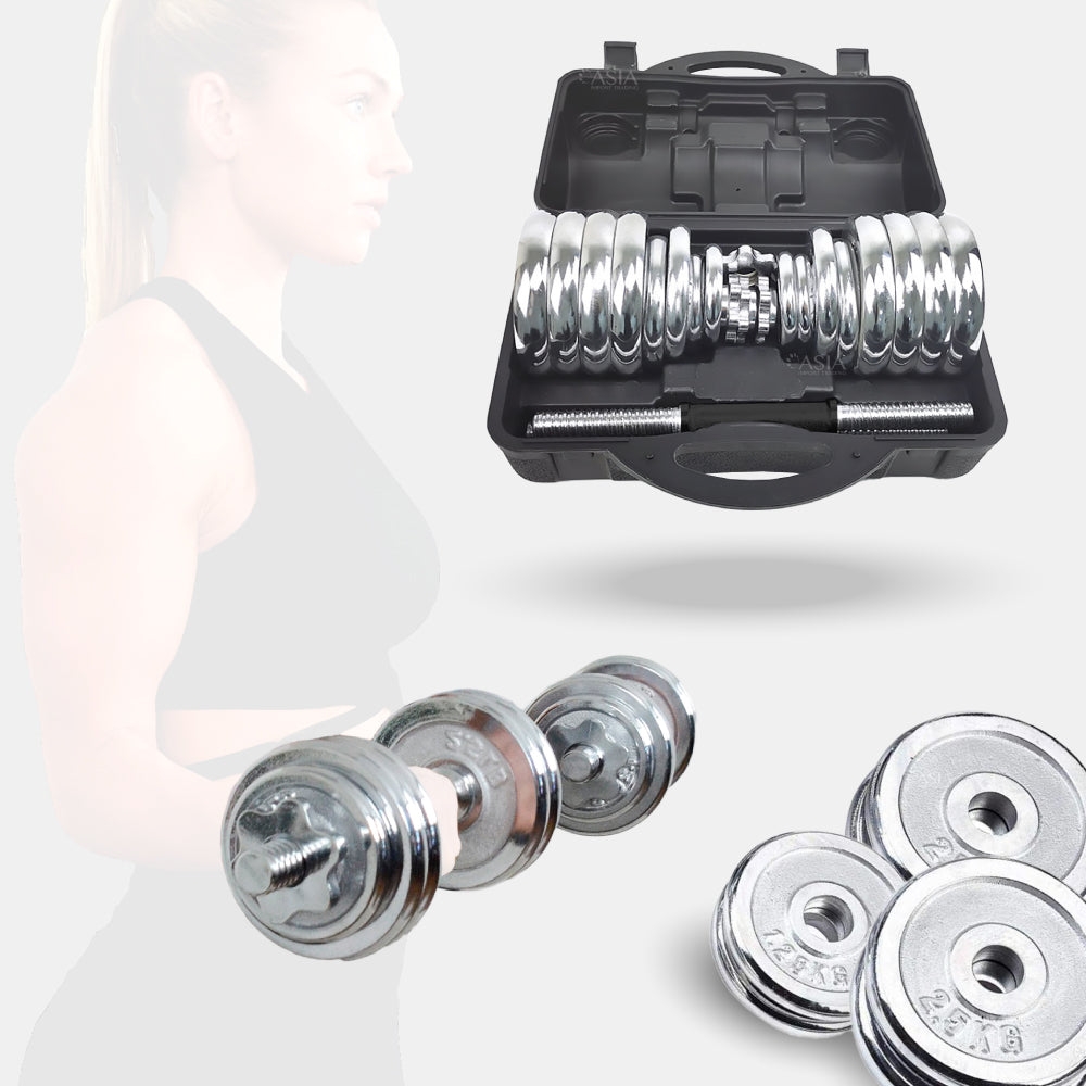 Set de Mancuernas Cromadas 20KG