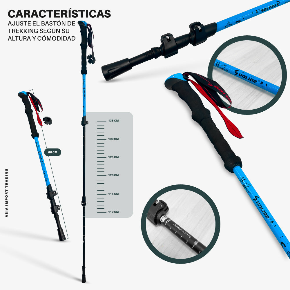 Pack de 2 Bastones Trekking Celestes