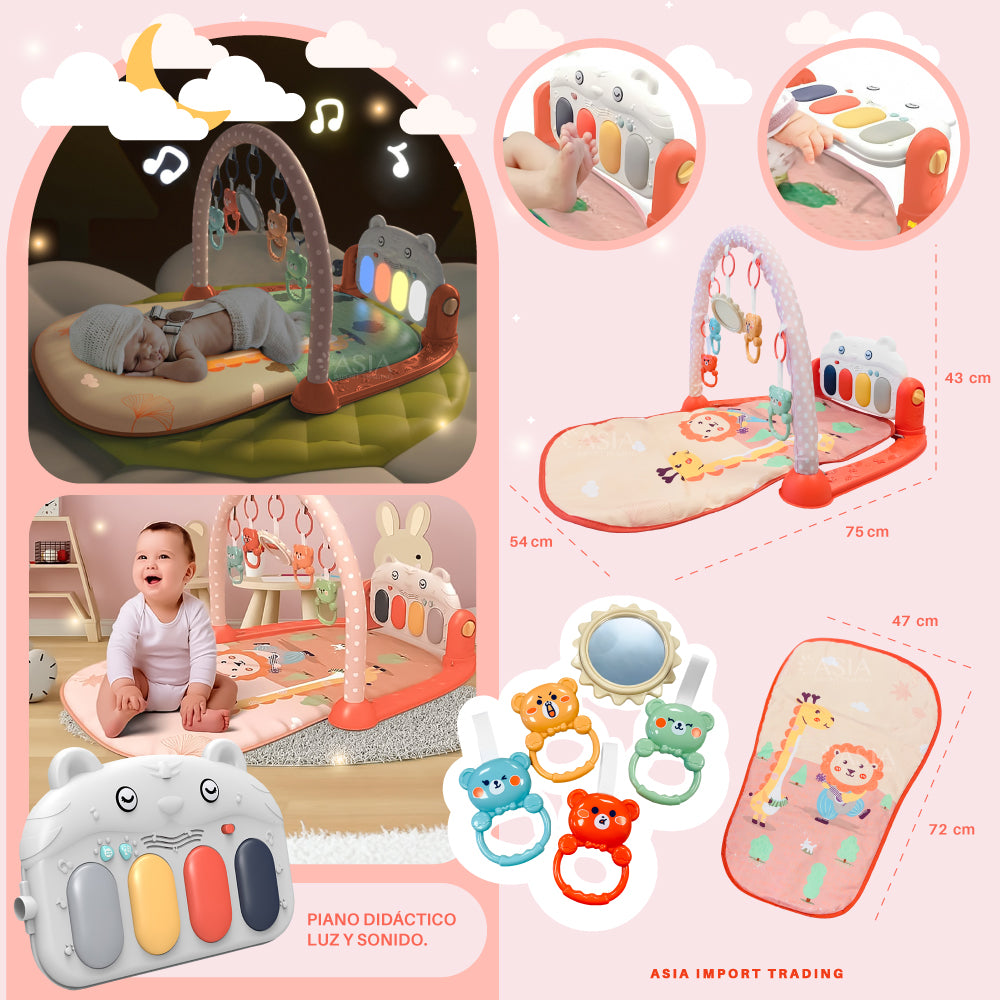 Alfombra de Juegos Musical para Bebes color Rosado