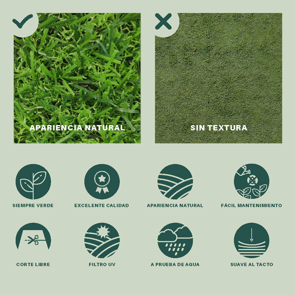 Pasto Sintetico 10 milimetros espesor 50 mt2