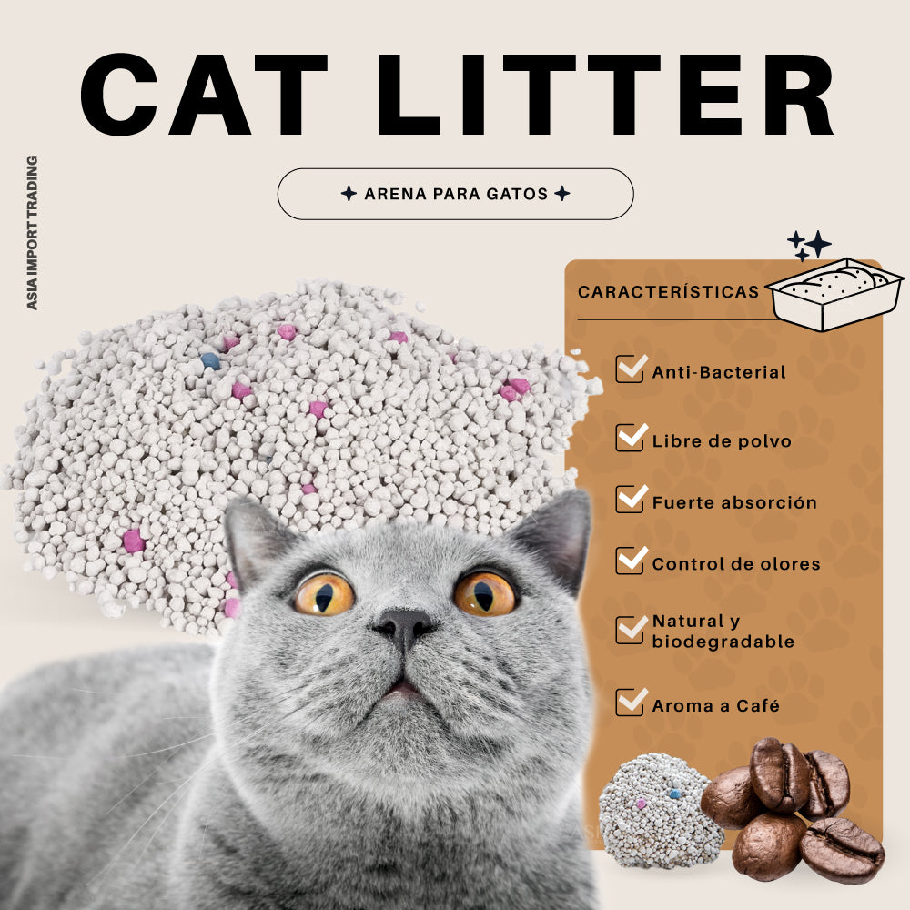 Arena Absorbente para gatos aroma Café 16k
