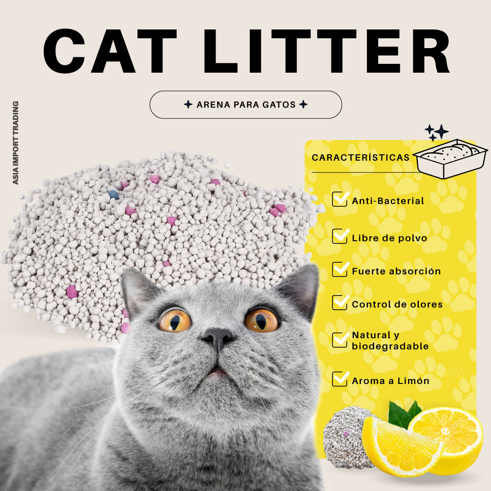 Arena Absorbente para gatos aroma Limón 16k
