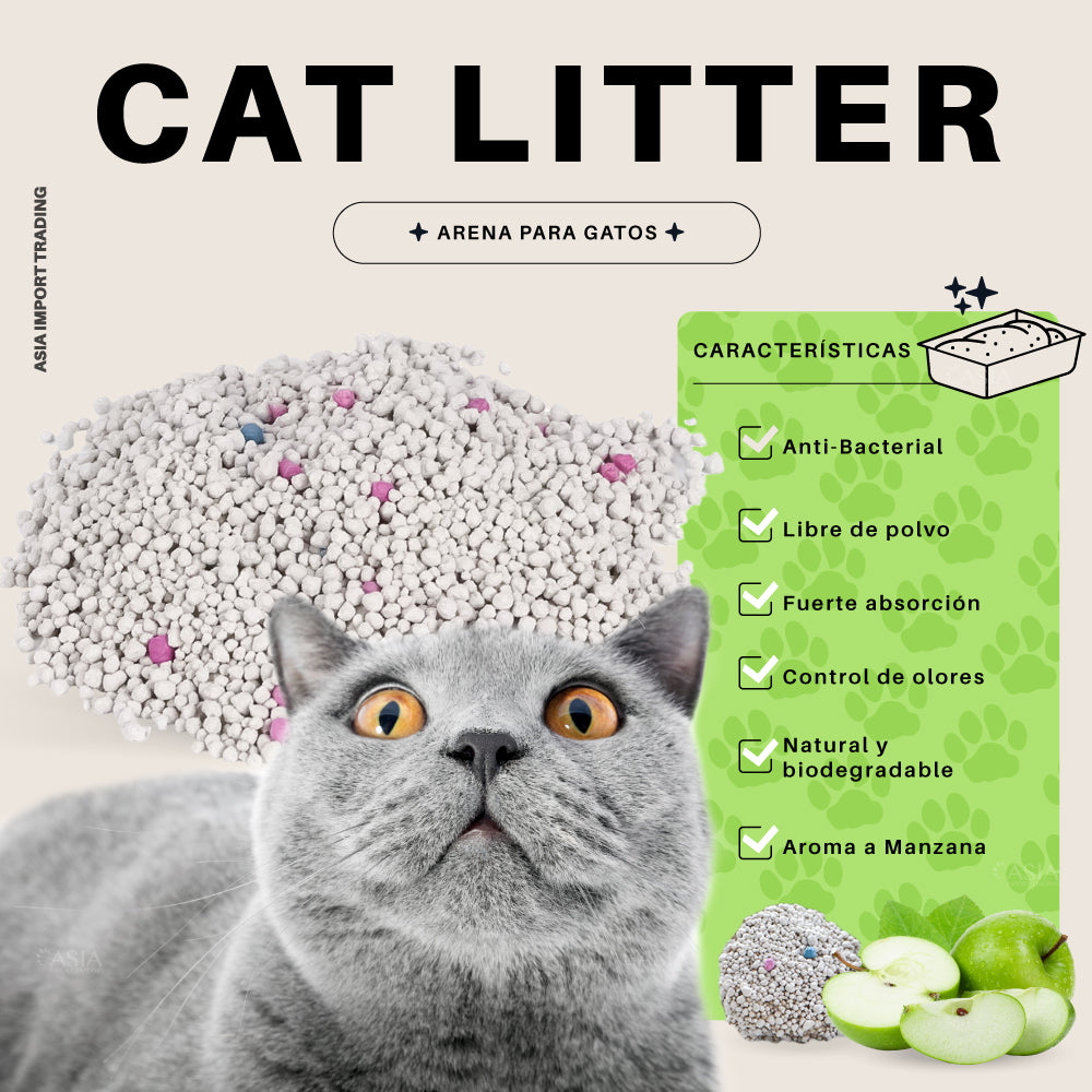Arena Absorbente para gatos aroma Manzana 16k