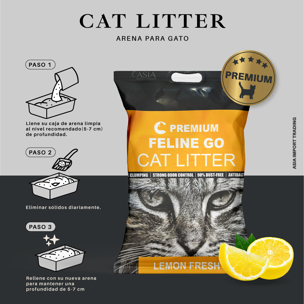 Arena para gatos Premium aroma Limon 16k