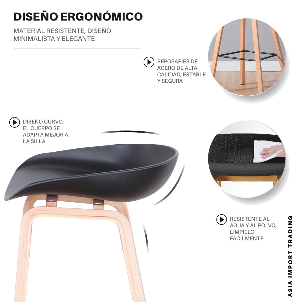 Silla Taburete color Negro