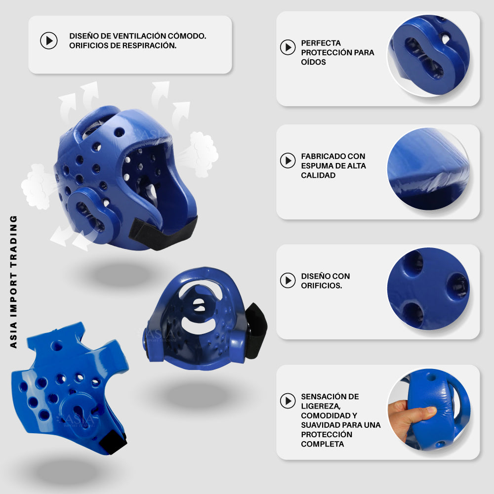 Casco Boxeo Azul Talla L