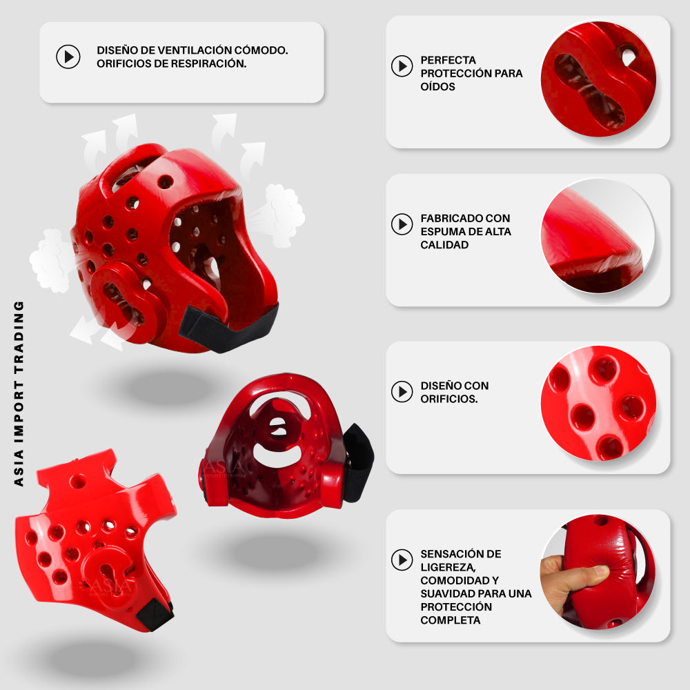 Casco Boxeo Rojo Talla L