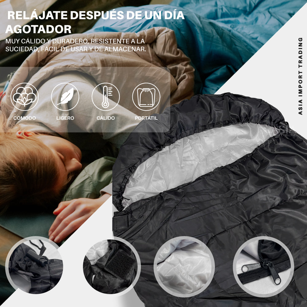 Saco de Dormir Extendible color Negro