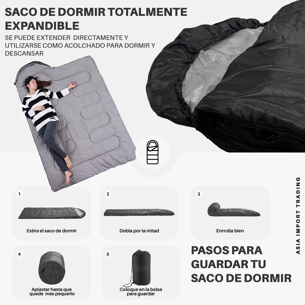 Saco de Dormir Extendible color Negro