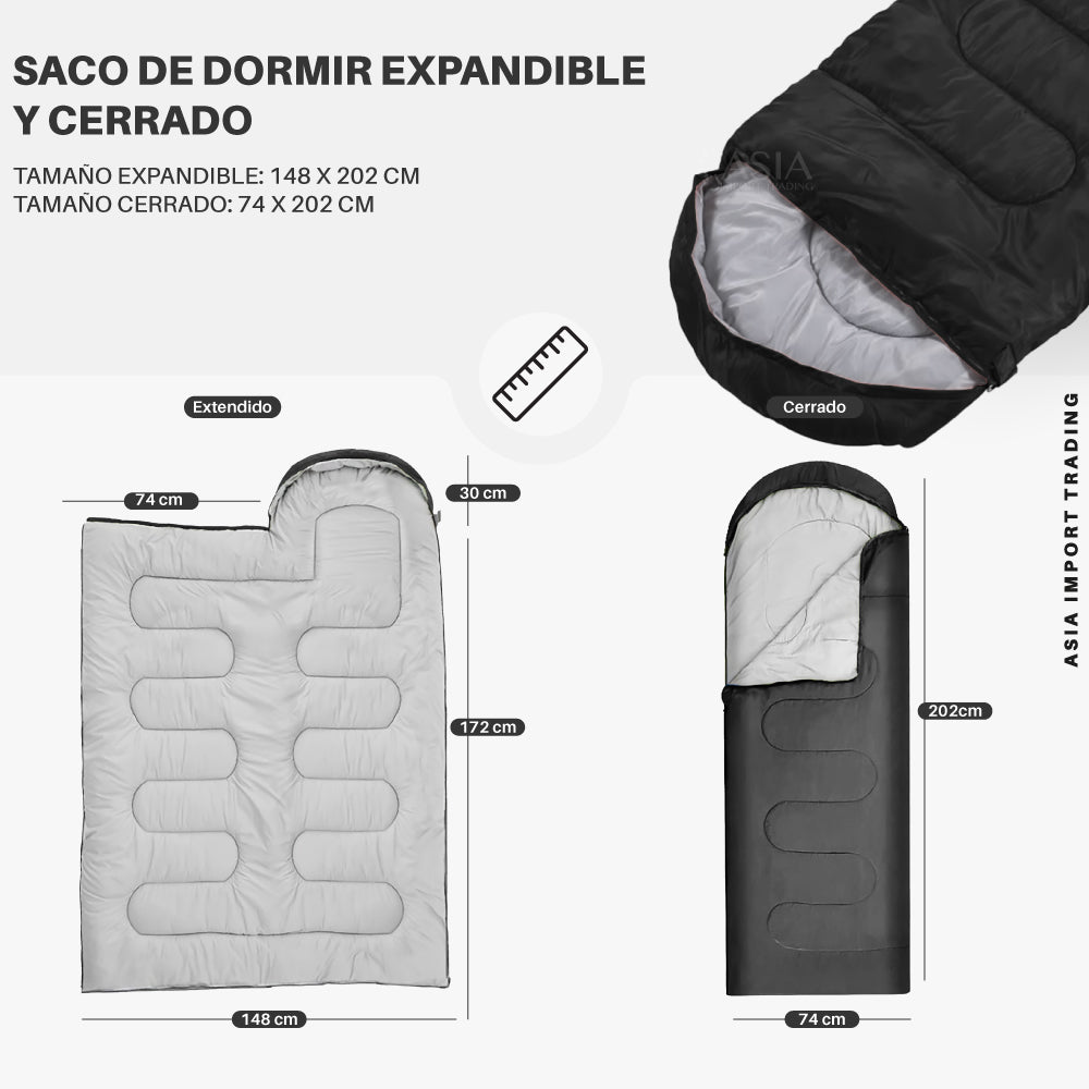 Saco de Dormir Extendible color Negro