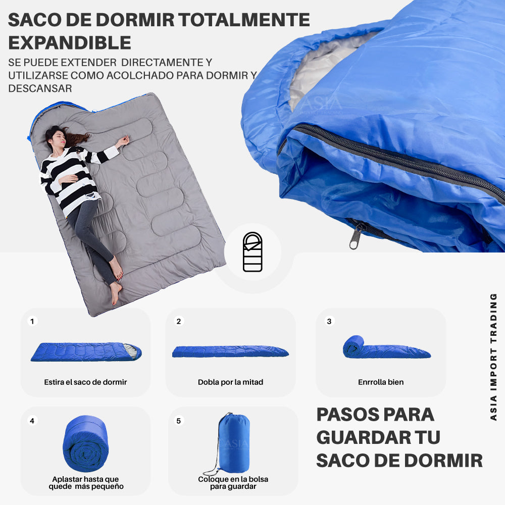 Saco de Dormir Extendible color Azul