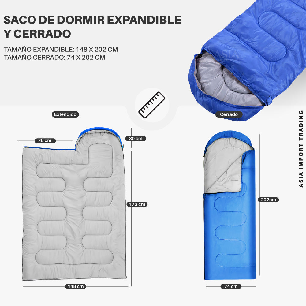 Saco de Dormir Extendible color Azul