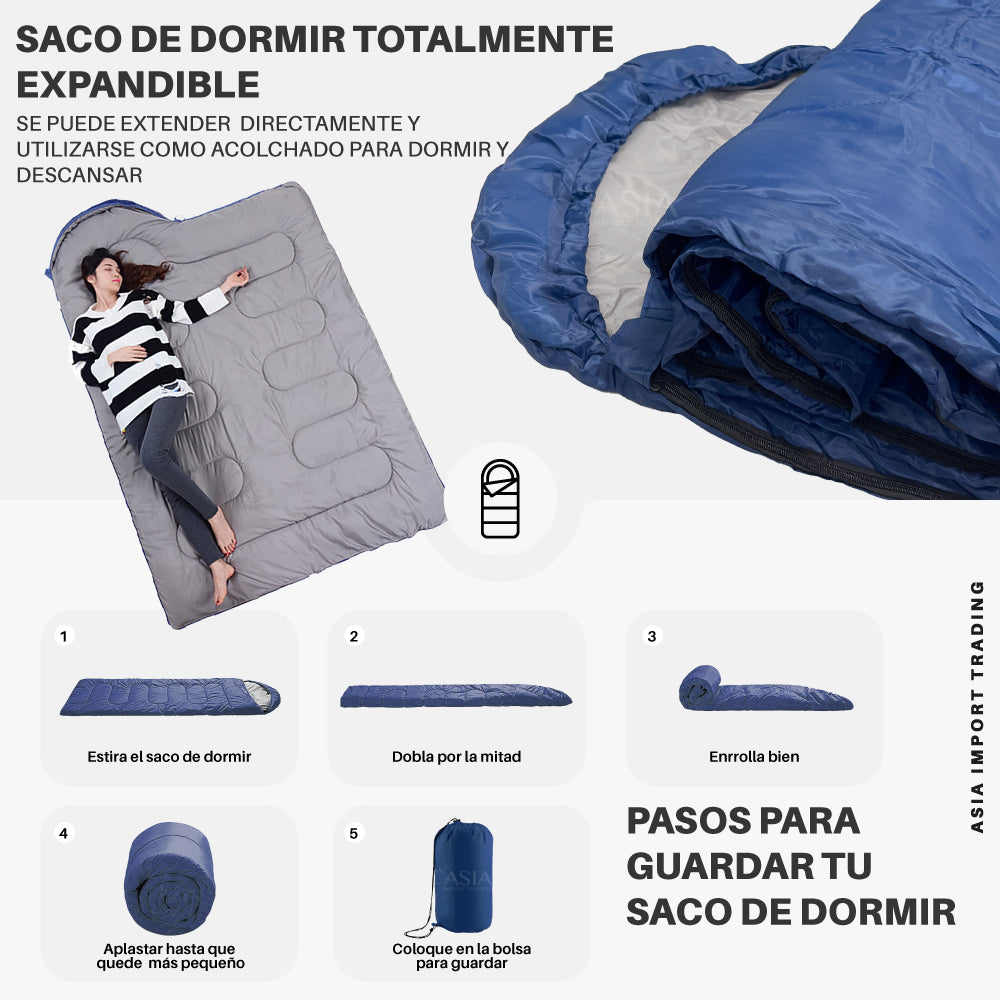 Saco de Dormir Extendible color Azul Marino