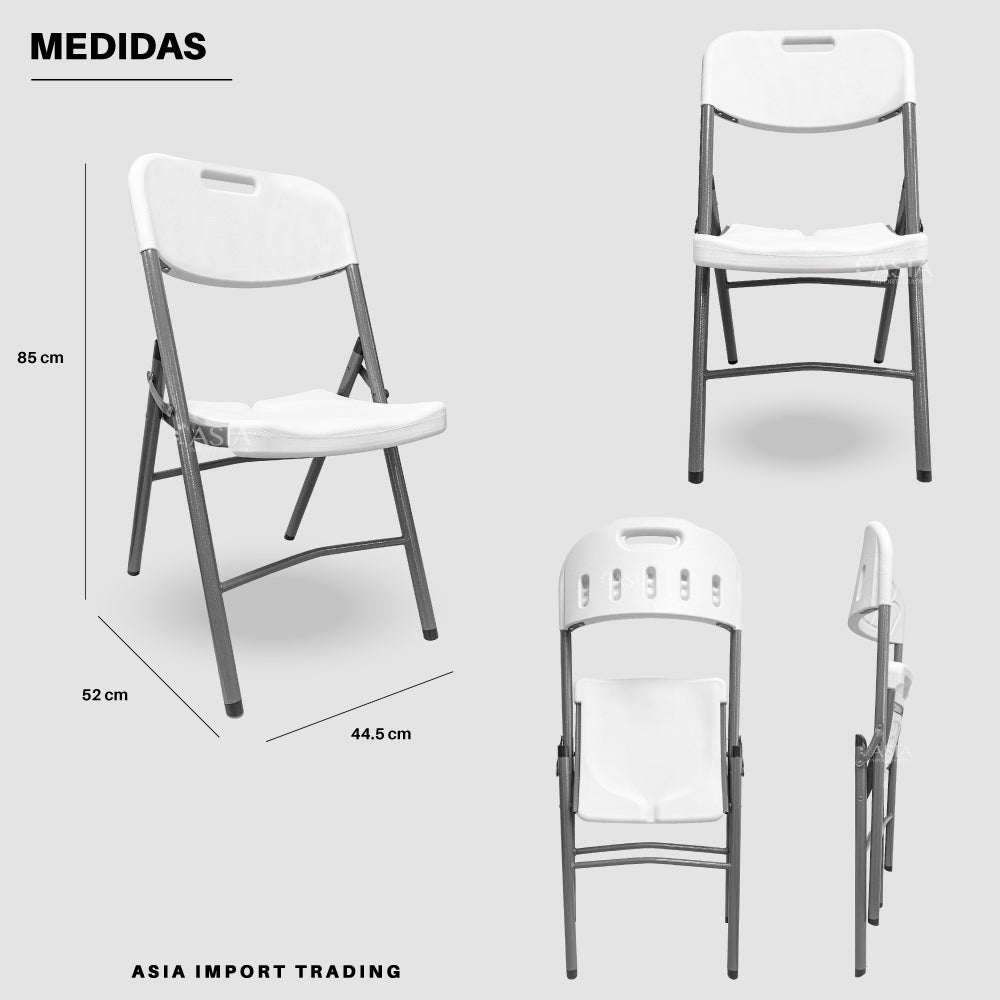 Pack 4 Sillas Blancas Plegables respaldo Liso
