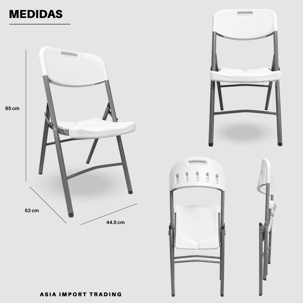 Silla Blanca Plegable respaldo Liso