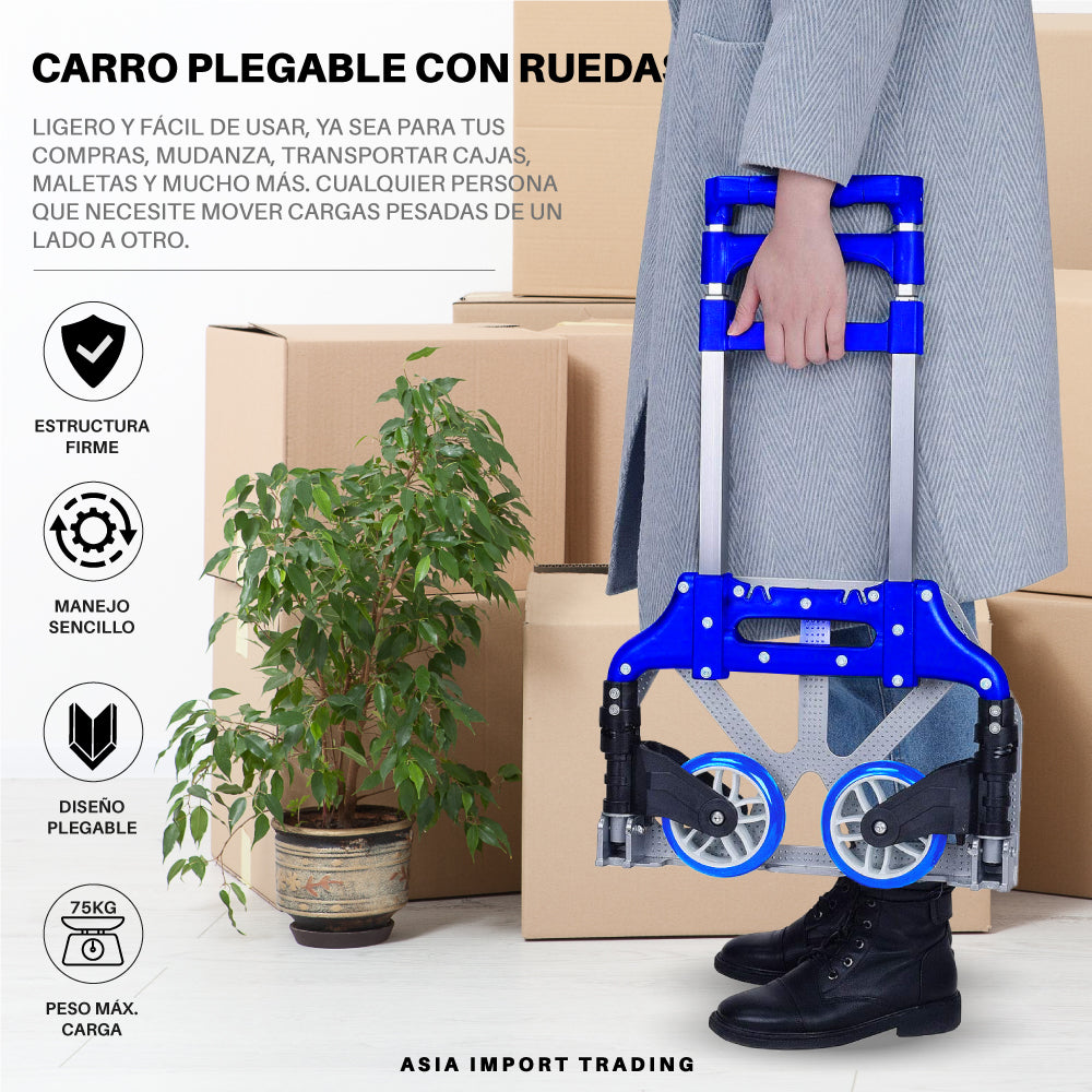 Carro de carga plegable Azul