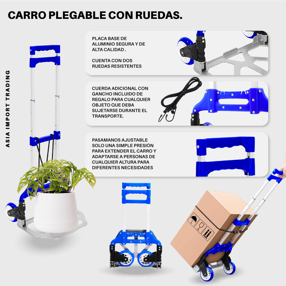 Carro de carga plegable Azul