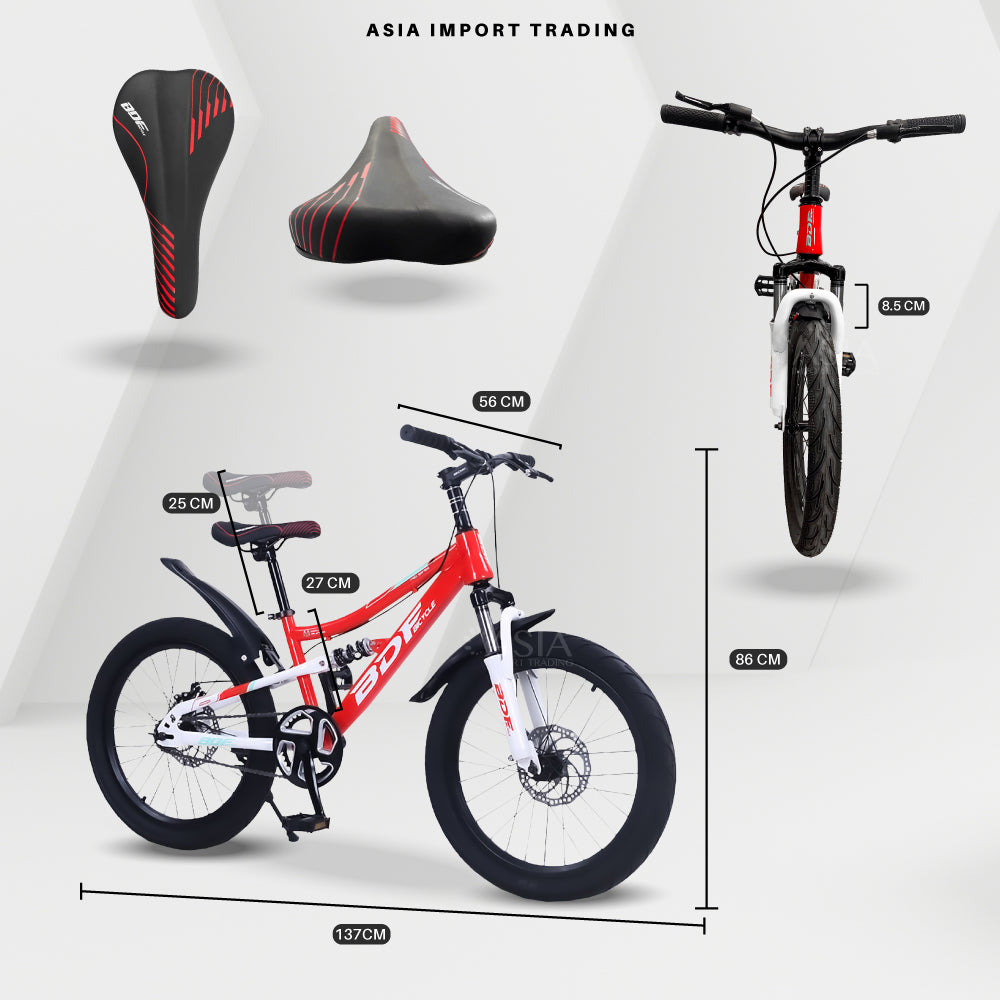 Bicicleta MTB Aro 20 Roja Doble Suspension