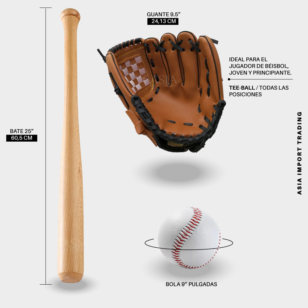 Set de Baseball Bate Madera