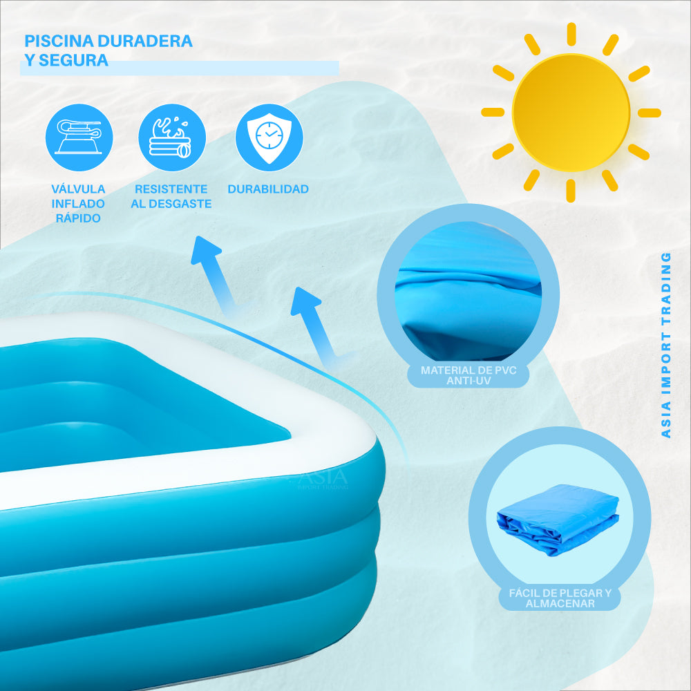 Piscina Inflable Rectangular 180cm