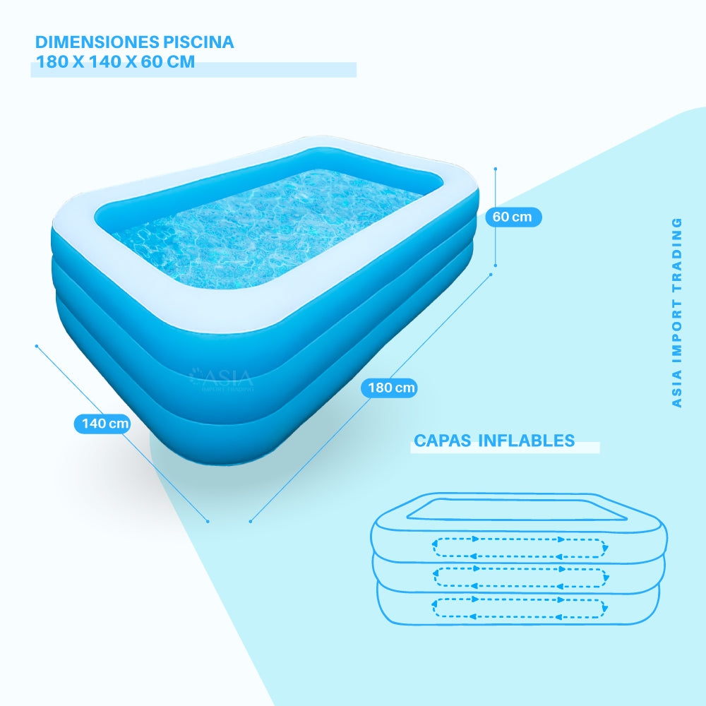 Piscina Inflable Rectangular 180cm