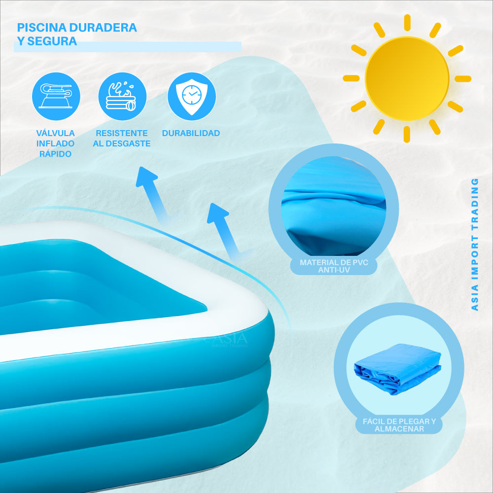 Piscina Inflable Rectangular 260cm