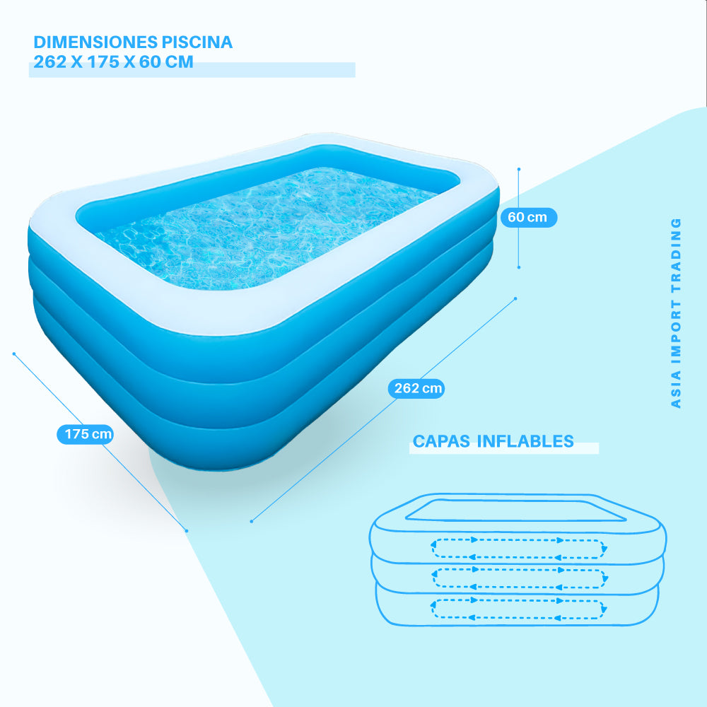 Piscina Inflable Rectangular 260cm