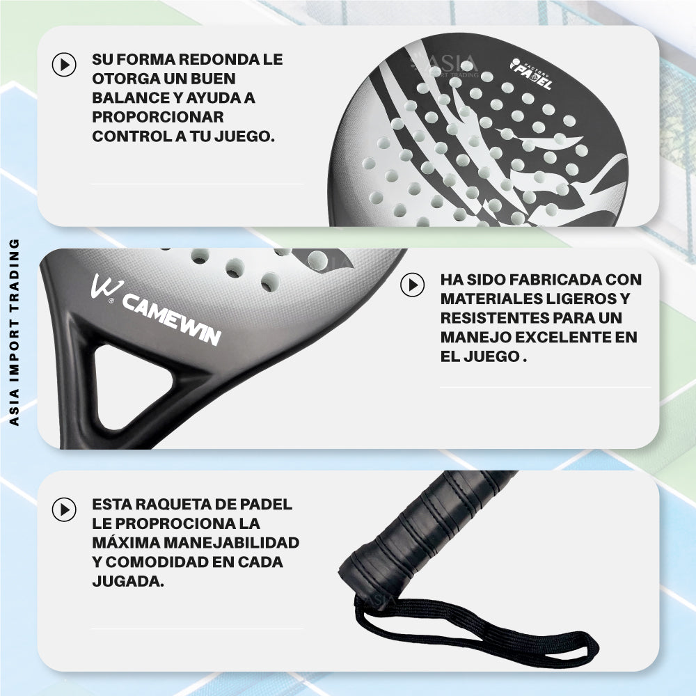 Pala de Padel Gris con Negro Modelo 4013
