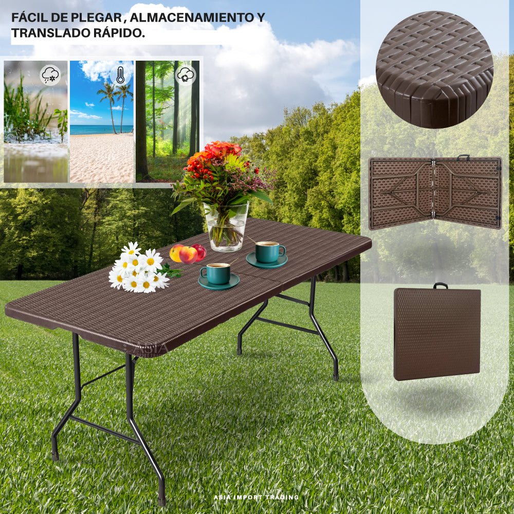 Mesa Plegable Cafe 180cm tipo Maleta