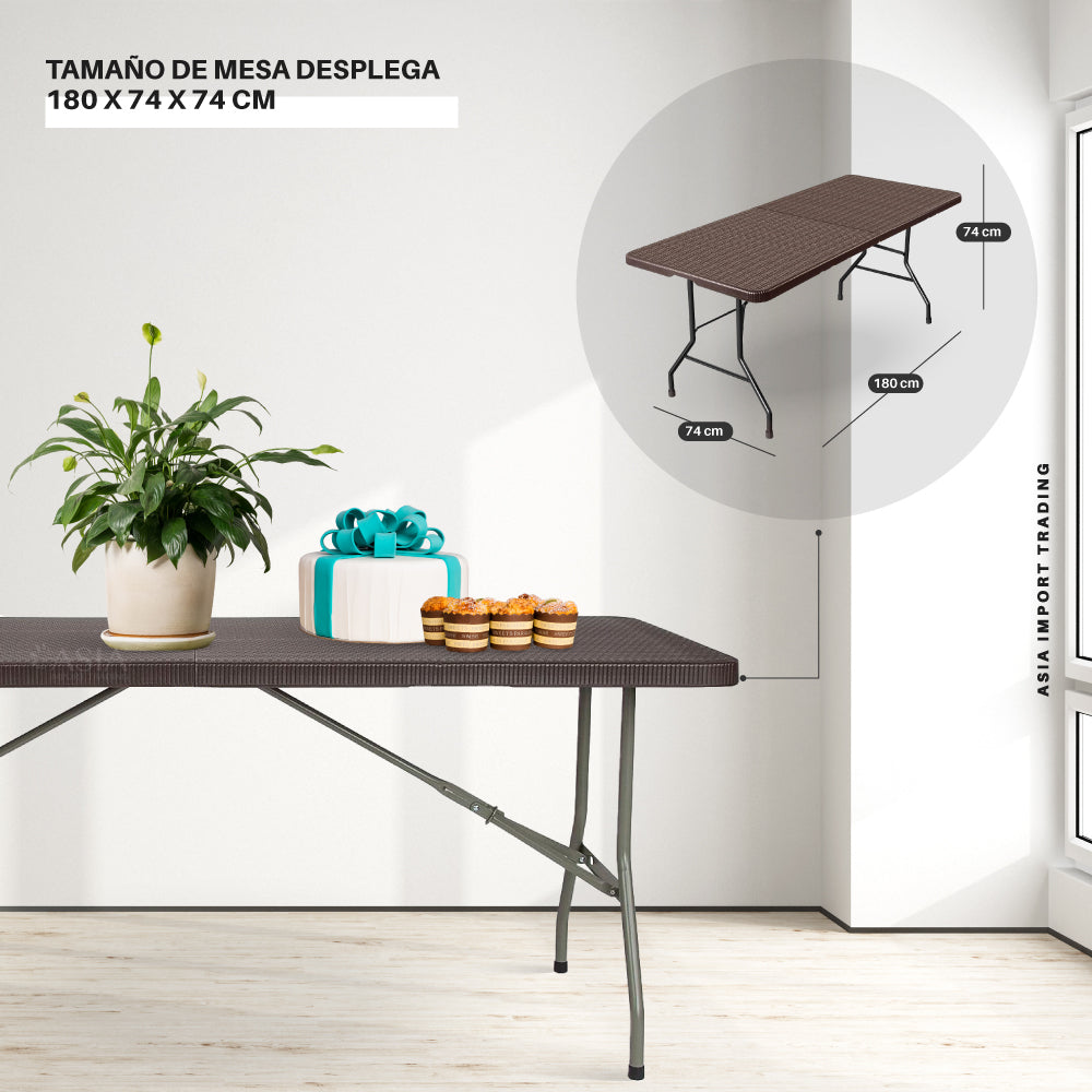 Mesa Plegable Cafe 180cm tipo Maleta