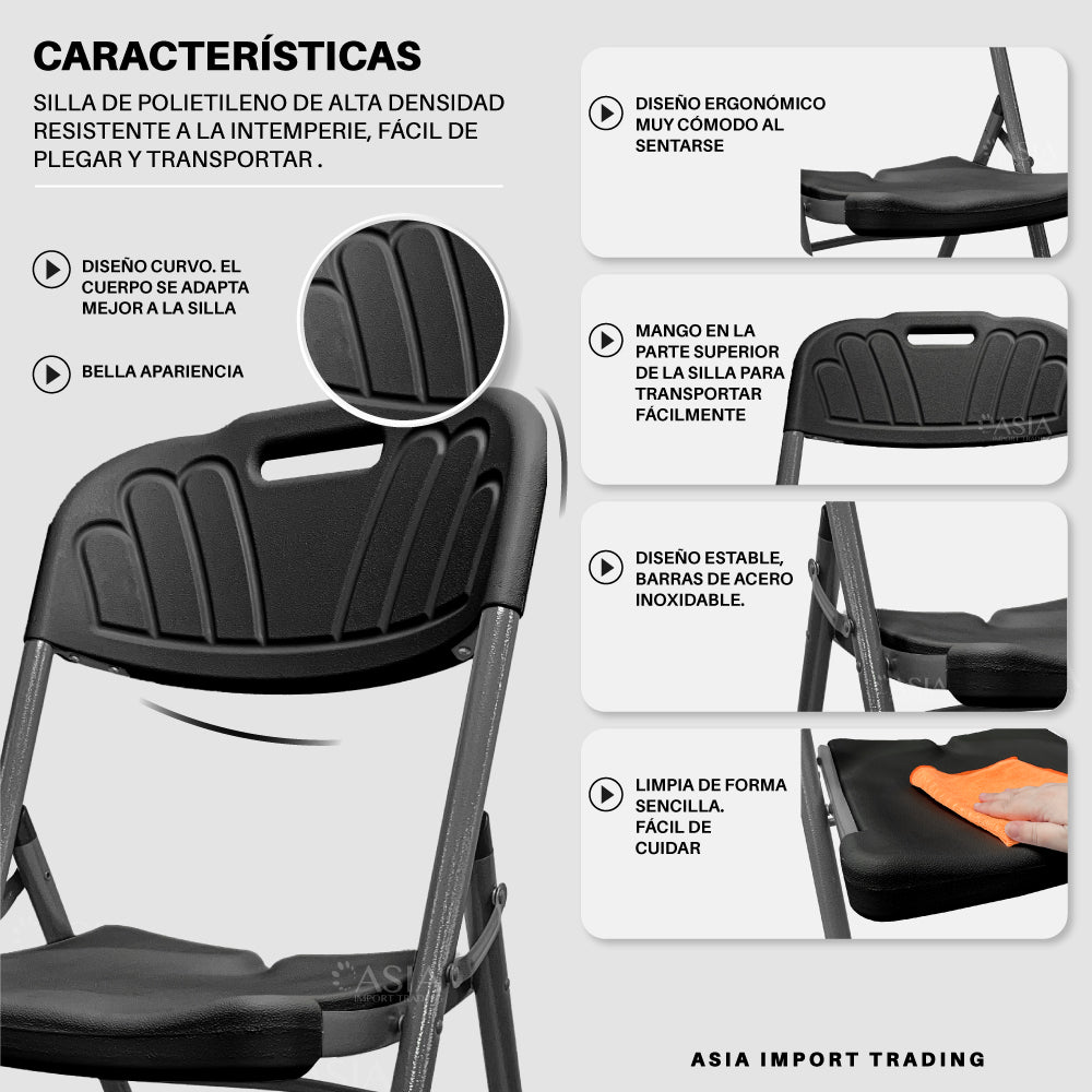 Silla Negra Plegable Home&Design