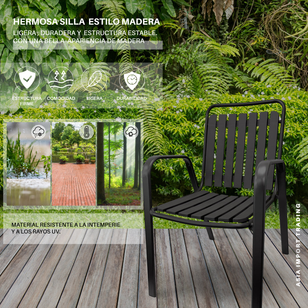 Silla de Terraza estilo Madera Negra