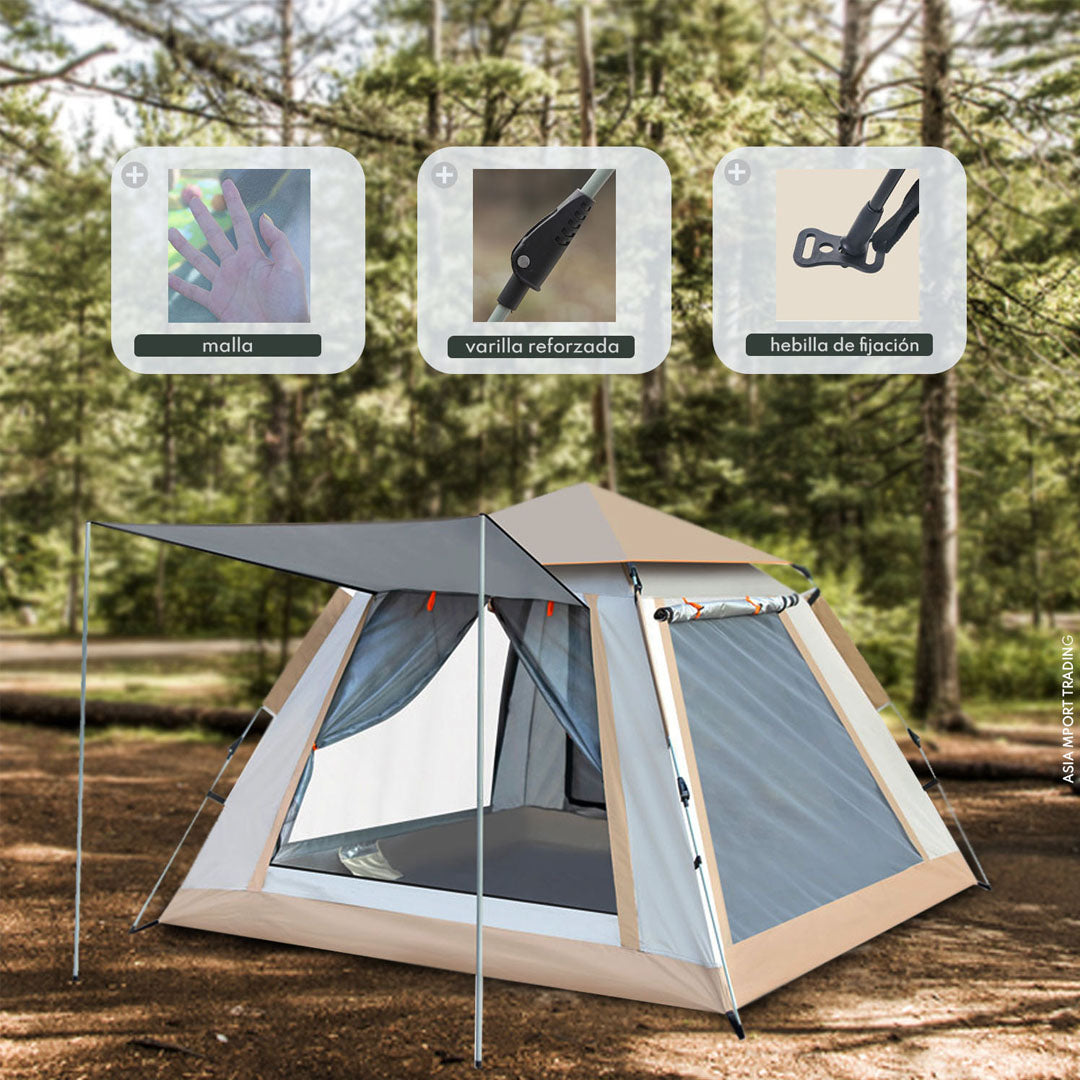 Carpa GrandLodge Impermeable Beige 6 a 8 Personas