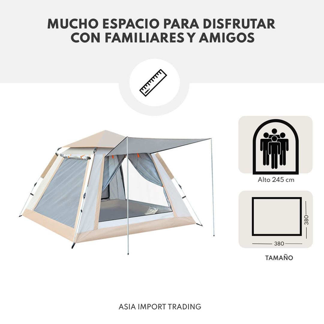 Carpa GrandLodge Impermeable Beige 6 a 8 Personas
