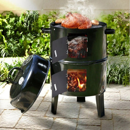 Ahumador Barril Vertical 3-en-1 40×72 cm – SmokeTower