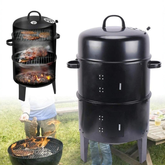 Ahumador Barril Vertical 3-en-1 40×72 cm – SmokeTower