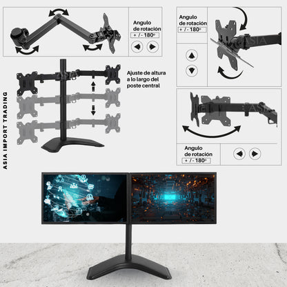 Soporte Monitor Doble con Base